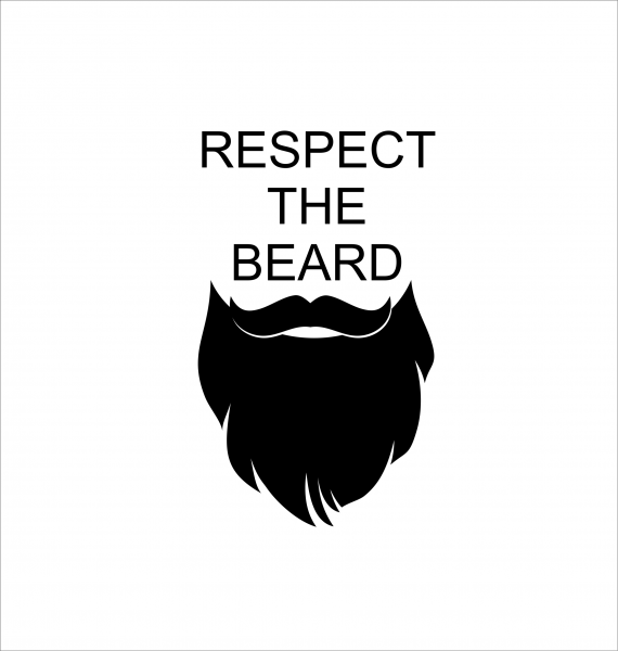 Aufkleber / Schriftzug RESPECT THE BEARD