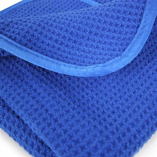 Waffle Weave Glas Towel Glas Tuch blau 3