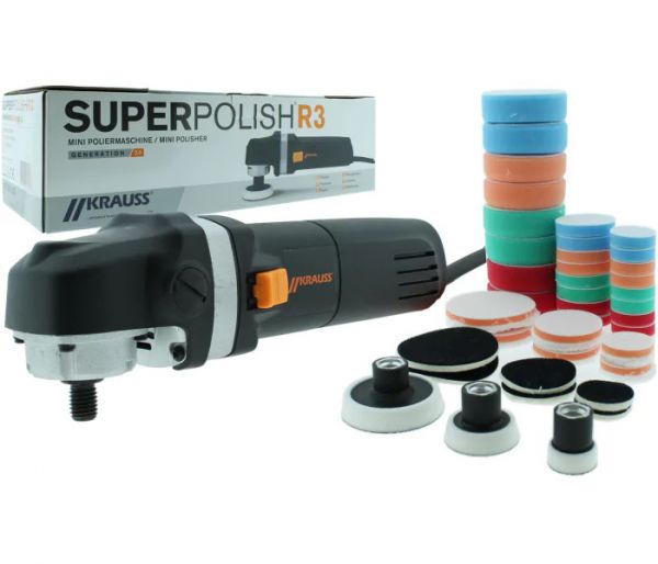 Krauss Mini Poliermaschine Superpolish R3 Version 2 im Set - Max. 900 Watt