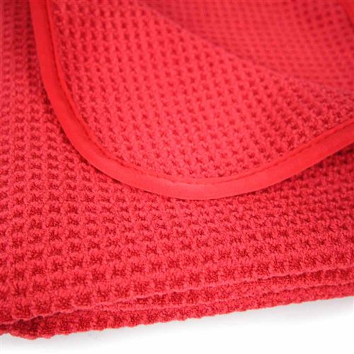 Waffle Weave Glas Towel Glas Tuch rot 2