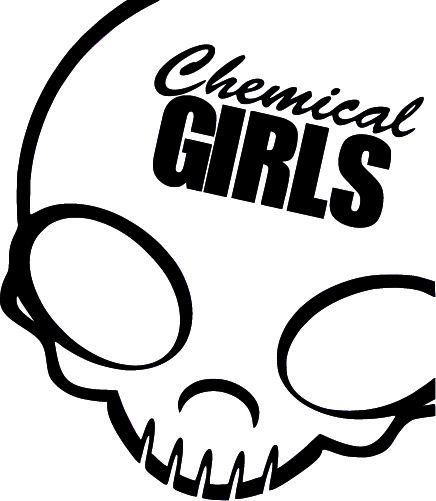 Chemical Girls Schriftzug / Skull Aufkleber 1