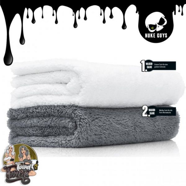 Nuke Guys Towel Twins - Waschtuch Set: 2-Tuch-Waschmethode 40x60cm, 550GSM