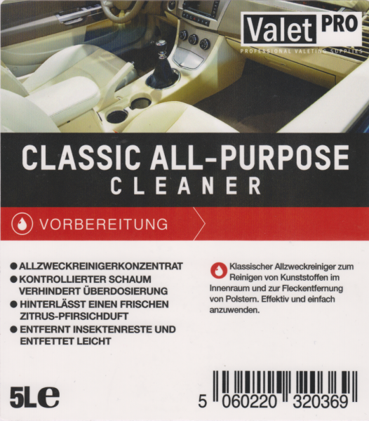 ValetPRO Classic All Purpose Cleaner 5 Liter vorne