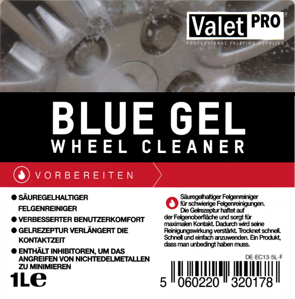 ValetPRO Blue Gel Wheel Cleaner Felgenreiniger 1 Liter 1