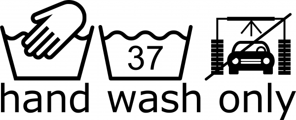 hand wash only, 37, keine Waschanlage Schriftzug / Symbol