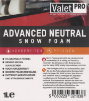 Vorschau: ValetPRO Advanced Neutral Vorschau: ValetPRO Advanced Neutral Snow Foam 1 Liter vorne
