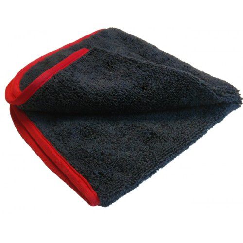 Premium Mikrofasertuch red-line schwarz mit roten Seidensaum