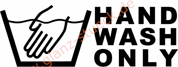 HAND WASH ONLY Schriftzug / Symbol Aufkleber