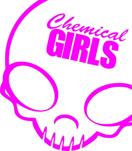 Chemical Girls Schriftzug / Skull Aufkleber