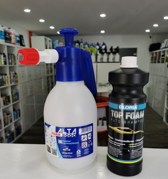 Di Martino ALTA 2000 Foam Schaumsprüher + Gloria TOP FOAM Auto-Shampoo 1 Liter